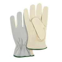 Gants de conducteur &agrave; dos fendu, Moyen, Paume en Cuir fleur de vache Groupe Generik