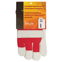 Gants d'ajusteur rouge & blanc doubl&eacute;s pour l'hiver de premi&egrave;re qualit&eacute;, Grand, Paume en Cuir fleur de vache, Doublure en Boa Groupe Generik