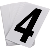 Num&eacute;ros autocollants, 4, 3-1/2" h, Noir sur blanc Groupe Generik