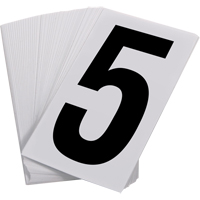 Num&eacute;ros autocollants, 5, 3-1/2" h, Noir sur blanc Groupe Generik