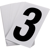 Num&eacute;ros autocollants, 3, 3-1/2" h, Noir sur blanc Groupe Generik
