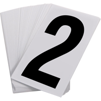 Num&eacute;ros autocollants, 2, 3-1/2" h, Noir sur blanc Groupe Generik