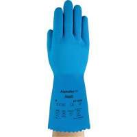 AlphaTec&reg; 87-029 Gloves, Size Small/7, 12" L, Rubber Latex, Nylon Inner Lining, 50-mil Groupe Generik
