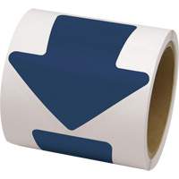 D&eacute;calcomanie en couleur pour le marquage des planchers, Fl&egrave;che, 4" lo x 4" la, Bleu, Vinyle Groupe Generik