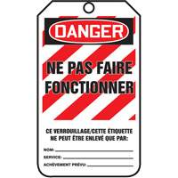 Lockout Tags, Cardstock, 3-1/8" W x 5-7/8" H, French Groupe Generik