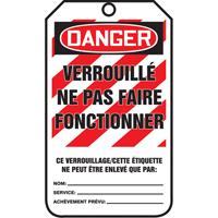 Lockout Tags, Cardstock, 3-1/8" W x 5-7/8" H, French Groupe Generik