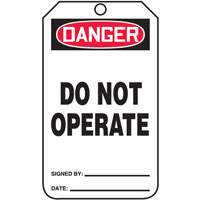 Safety Tags, Cardstock, 3-1/4" W x 5-3/4" H, English Groupe Generik