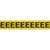 Individual Adhesive Letter Markers, E, 1" H, Black on Yellow Groupe Generik