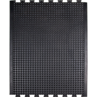 Tapis antifatigue en d&ocirc;me, &agrave; bulles, 3' x 4' x 1/2", Noir, Caoutchouc Groupe Generik