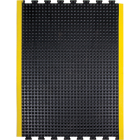 Tapis antifatigue en d&ocirc;me, &agrave; bulles, 3' x 4' x 1/2", Noir, Caoutchouc Groupe Generik