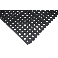 Tapis modulaire antifatigue, Nid d'abeilles, 3' x 3' x 1/2", Noir, Caoutchouc naturel Groupe Generik