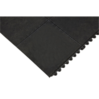 Tapis antifatigue, Lisse, 3' x 3' x 1/2", Noir, Caoutchouc naturel Groupe Generik