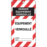 &eacute;tiquettes de verrouillage, Plastique, 3" la x 5-3/4" h, Français Groupe Generik