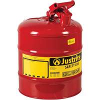 Safety Cans, Type I, Steel, 5 US gal., Red, FM Approved/UL/ULC Listed Groupe Generik