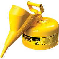 Safety Cans, Type I, Steel, 2.5 US gal., Yellow, FM Approved/UL/ULC Listed Groupe Generik