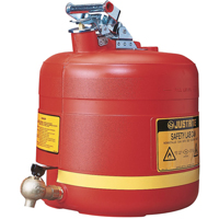 Laboratory Safety Can with Faucet, Type I, Steel, 5 US gal., Red, FM Approved Groupe Generik