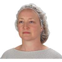 Non-Woven Bouffant Caps, Polypropylene, 21"/Large, White Groupe Generik