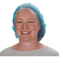 Non-Woven Bouffant Caps, Polypropylene, 21"/Large, Blue Groupe Generik