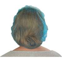 Non-Woven Bouffant Caps, Polypropylene, 21"/Large, Blue Groupe Generik