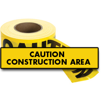 Rubans standards pour barricades, Anglais, 3" la x 1000' lo, 2 mils, Noir sur jaune Groupe Generik