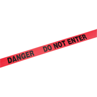 Rubans standards pour barricades, Anglais, 3" la x 1000' lo, 2 mils, Rouge Groupe Generik