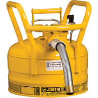 D.O.T. AccuFlow Safety Cans, Type II, Steel, 2.5 US gal., Yellow, FM Approved Groupe Generik