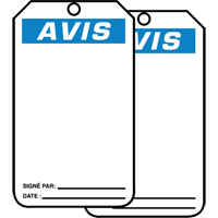 Safety Tags, Cardstock, 3-1/8" W x 5-7/8" H, French Groupe Generik