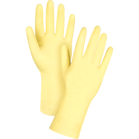 Gants jaune canari r&eacute;sistants aux produits chimiques, Taille 7, 12" lo, Latex, Doublure en Ouat&eacute;e, 18 mils Groupe Generik