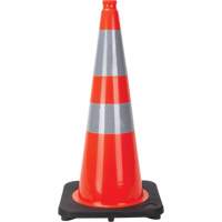 Traffic Cone, 28", Orange, 4" & 6" Reflective Collar(s) Groupe Generik