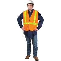 Veste de s&eacute;curit&eacute; pour la circulation d&eacute;tachable en cinq points, Orange haute visibilit&eacute;, Moyen, Polyester Groupe Generik