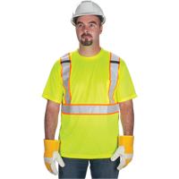 CSA Compliant T-Shirt, Polyester, Medium, High Visibility Lime-Yellow Groupe Generik