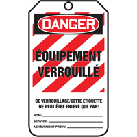 Lockout Tags, Cardstock, 3-3/8" W x 5-7/8" H, French Groupe Generik