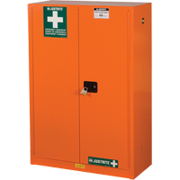 Armoires de rangement pour pr&eacute;paration aux situations d'urgence, Acier, 4 Tablettes, 65" h x 43" la x 18" P, Orange Groupe Generik