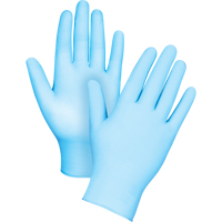 Gants tactiles jetables de calibre m&eacute;dical, Petit, Nitrile/vinyle, 4,5 mils, Sans poudre, Bleu, Classe 2 Groupe Generik