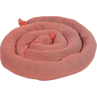 Remblais tubulaires absorbants, Mati&egrave;res dangereuses, Absorption 50 gal., 3" la x 8' lo, Pqt de 15 Groupe Generik