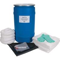 Trousse de lutte contre les d&eacute;versements pour &eacute;tabli, Huile seulement, Baril, Absorbance de 30 gal. US Groupe Generik