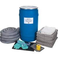 Trousse de d&eacute;versements &agrave; grande capacit&eacute;, Universel, Baril, Absorbance de 30 gal. US Groupe Generik