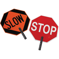 Panneau de signalisation &agrave; deux c&ocirc;t&eacute;s  Stop/Slow , Plastique, Boulonn&eacute; Groupe Generik