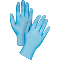 Gants jetables de calibre m&eacute;dical, Petit, Vinyle, 4,5 mils, Sans poudre, Bleu, Classe 2 Groupe Generik