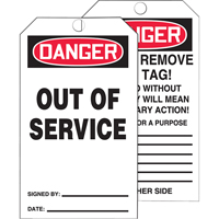 Tags By-The-Roll Safety Tags, Cardstock, 3" W x 6-1/4" H, English Groupe Generik