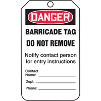 Safety Tags, Plastic, 3-1/4" W x 5-3/4" H, English Groupe Generik