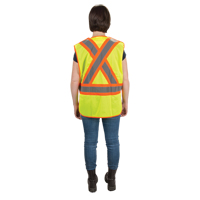 Veste d'arpenteur haute visibilit&eacute;, conforme &agrave; la CSA, Jaune lime haute visibilit&eacute;, Moyen, Polyester Groupe Generik