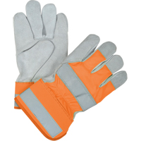 Gants d'ajusteur haute visibilit&eacute; de premi&egrave;re qualit&eacute;, Grand, Paume en Cuir de vache refendu, Doublure en Coton Groupe Generik