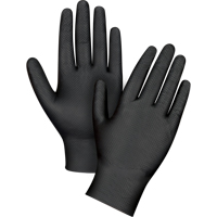 Gants d'examen de poids lourd &agrave; prise tactile, T-petit, Nitrile, 8 mils, Sans poudre, Noir Groupe Generik