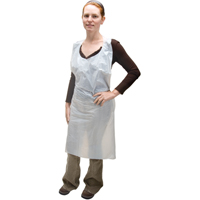 Polyethylene Aprons, Polyethylene, White, 35" W x 46" L Groupe Generik