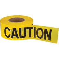 "Caution" Barricade Tape, English, 3" W x 1000' L, 1.5 mils, Black on Yellow Groupe Generik