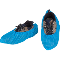 CPE Shoe Covers, Large, Polyethylene, Blue Groupe Generik