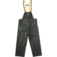 Journeyman Chemical Resistant Rain Bib Pants, Small, Green, Polyester/PVC Groupe Generik