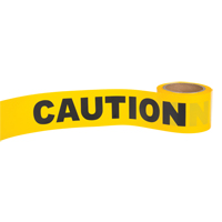 "Caution" Barricade Tape, English, 3" W x 300' L, 1.5 mils, Black on Yellow Groupe Generik