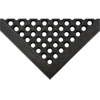Tapis antifatigue, &agrave; fentes, 3' x 5' x 7/8", Noir, Caoutchouc naturel Groupe Generik